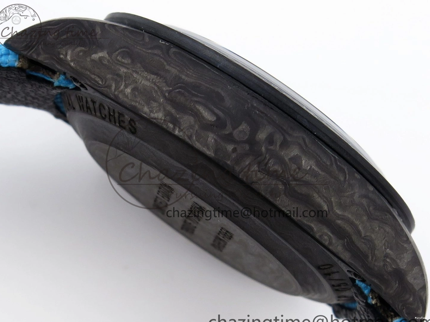 MiroTime 0319 Casual Daytona DIW Carbon Case and Bezel DIWF Edition White Blue Dial on Blue Nylon Strap A 1886